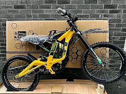 2024 SURRON Light Bee X Electric Bike, also referred to as Surron Light Bee X. Key features include:  Type: Part dirt bike, part MTB, all-electric. Speed: Can reach up to 47 mph (73 km/h), depending on load and gearing. Range: Typically 40-60 miles on a single charge, potentially up to 80 miles depending on conditions. Weight: Around 47 kg plus the battery. Tires: Front/rear 70/100-19 CST. Motor: Liquid-cooled, brushless electric motor. Battery: 104V/55Ah Lithium-Ion.