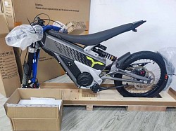 Talaria X3 Electric Bike. Here's some helpful information:  It is an off-road electric motorcycle designed for maneuverability and is lightweight. It has a maximum speed of 45 mph (75 km/h). It can be fully charged in about 3.5 hours. The frame is made of 6061 aluminum alloy. The bike's battery has a range of approximately 50 miles. Talaria is headquartered in Chongqing, China.