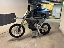 Stark VARG, an electric motocross bike manufactured by Stark Future. Key details include:  Power: It delivers 80hp and 938 Nm of torque.  Motor: The motor weighs 9 kg and is liquid-cooled.  Features: It has a near-silent motor, customizable settings via an Android phone, and requires minimal maintenance.  Frame: It has the lightest motocross frame available.  Battery: The 7.2 kWh battery provides 1.3-7 hours of riding time and charges in 1-2 hours.  Variants: The Stark VARG EX is a street-legal, dual-sport version.